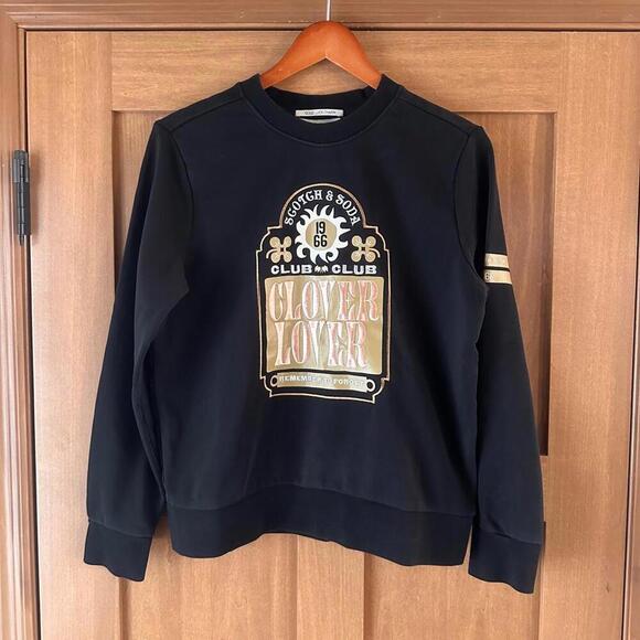 Scotch & Soda Tops - Scotch & Soda Embroidered Clover Lover Organic Cotton Graphic Sweatshirt Small